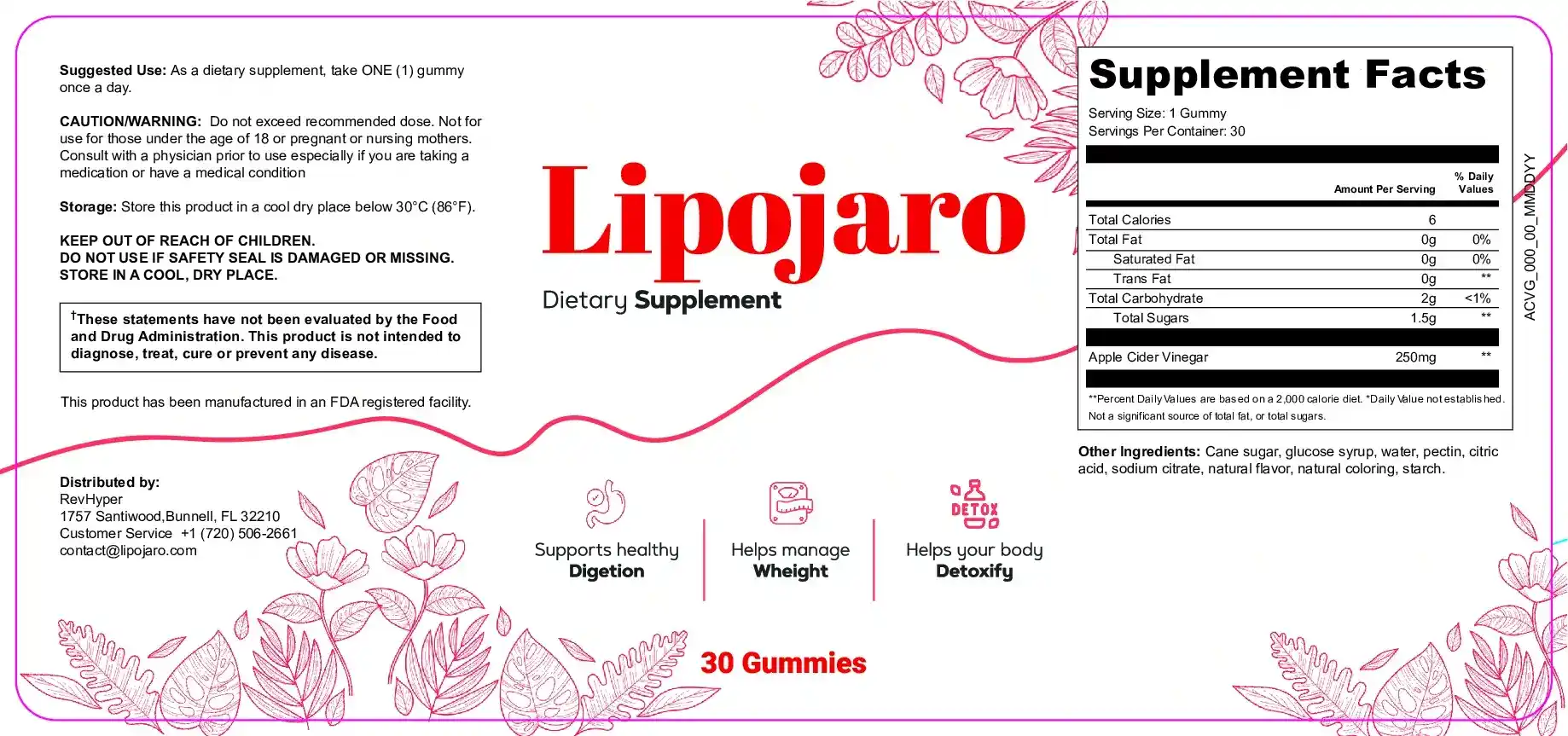 Lipojaro Ingredients